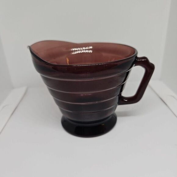 Hazel Atlas MODERNTONE AMETHYST *3" CREAMER & SUGAR* set no flaws,gorgeous color - Picture 5 of 10